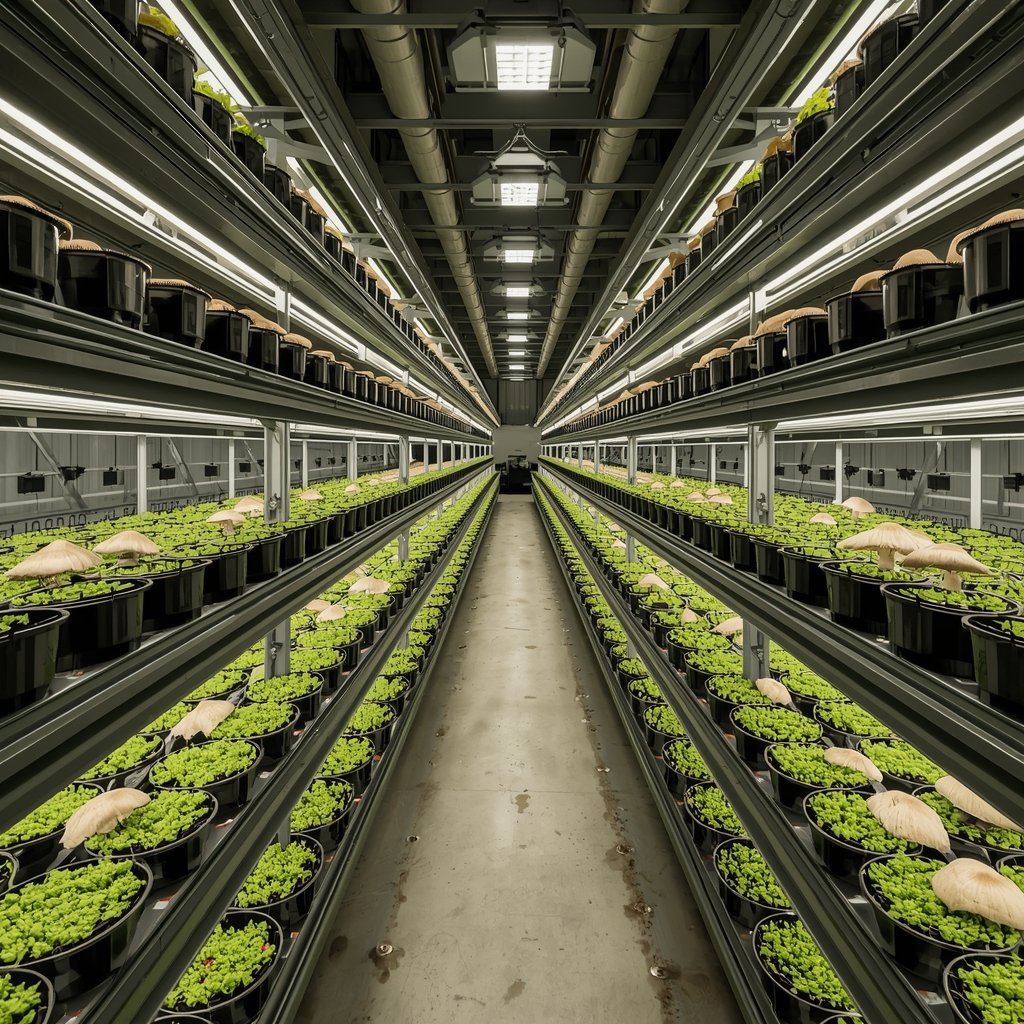 Stalaže u plasteniku za uzgoj šampinjona